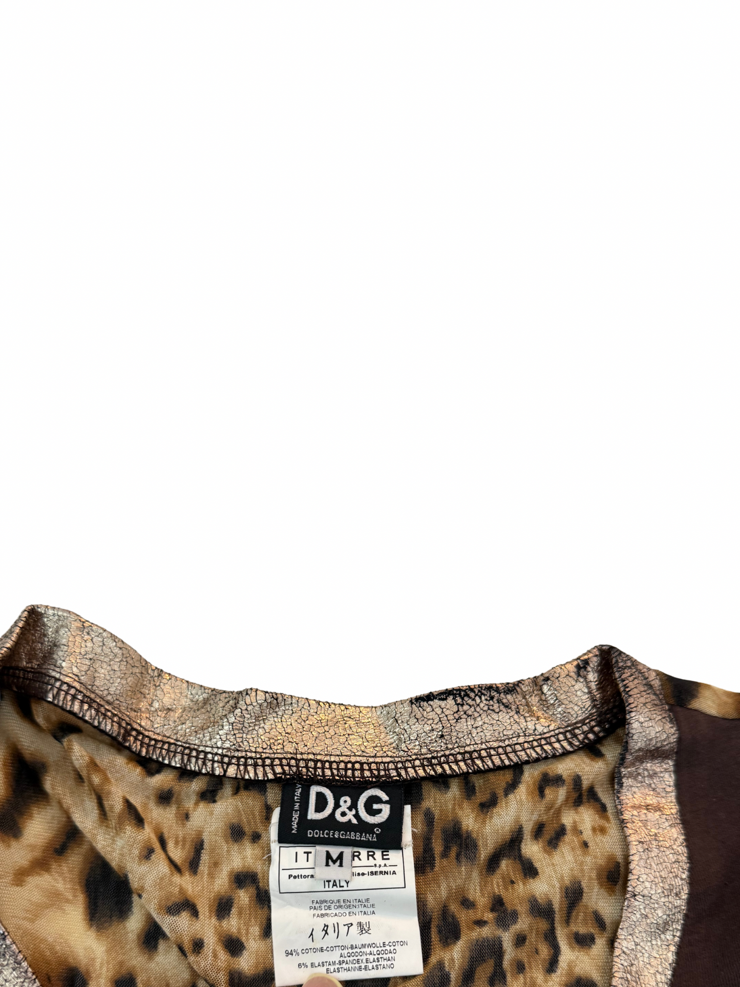 Vintage Dolce & Gabbana “You’re a Superstar” Cheetah Print Top
