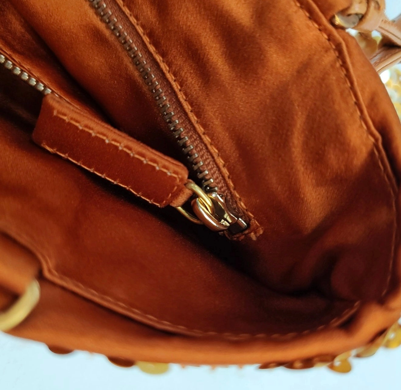 Prada Orange Sequin mini Shoulder bag