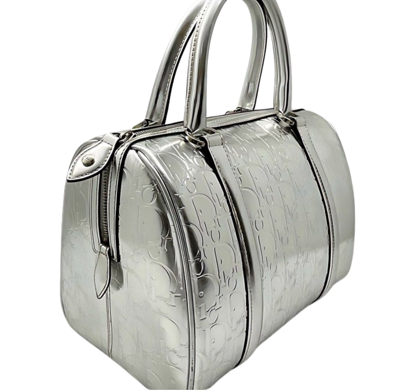 Metallic Dior Monogram Boston Bag