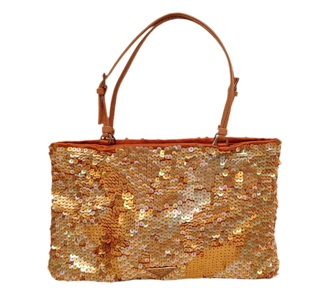 Prada Orange Sequin mini Shoulder bag