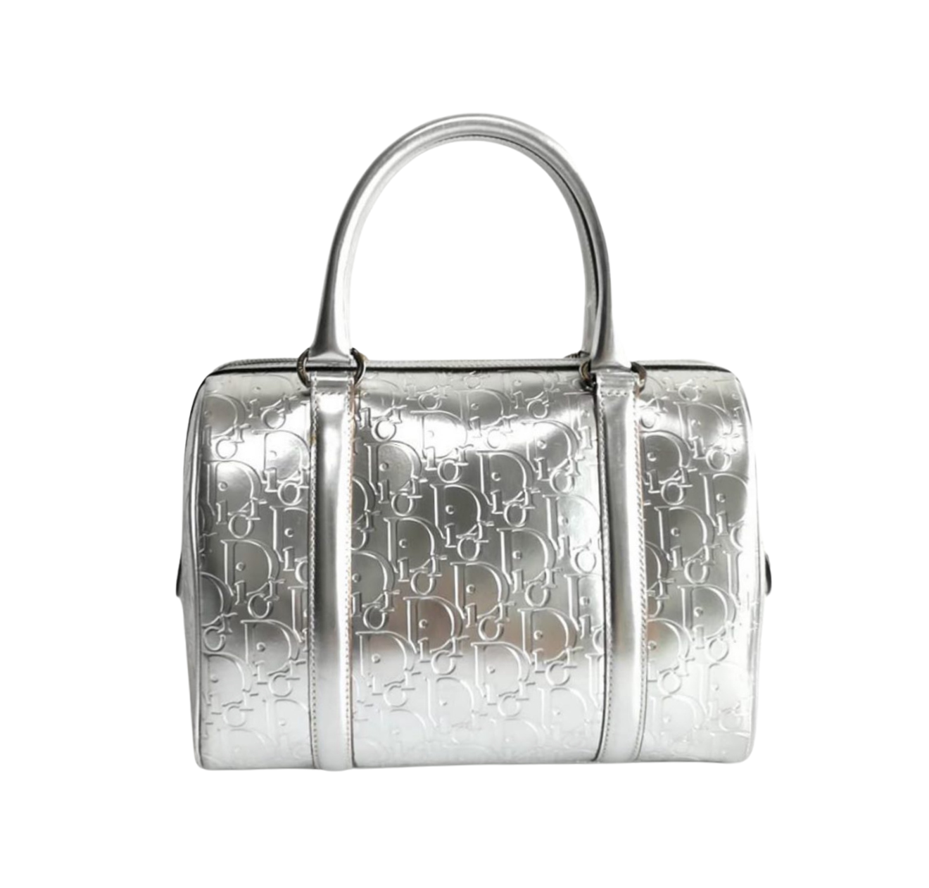 Metallic Dior Monogram Boston Bag