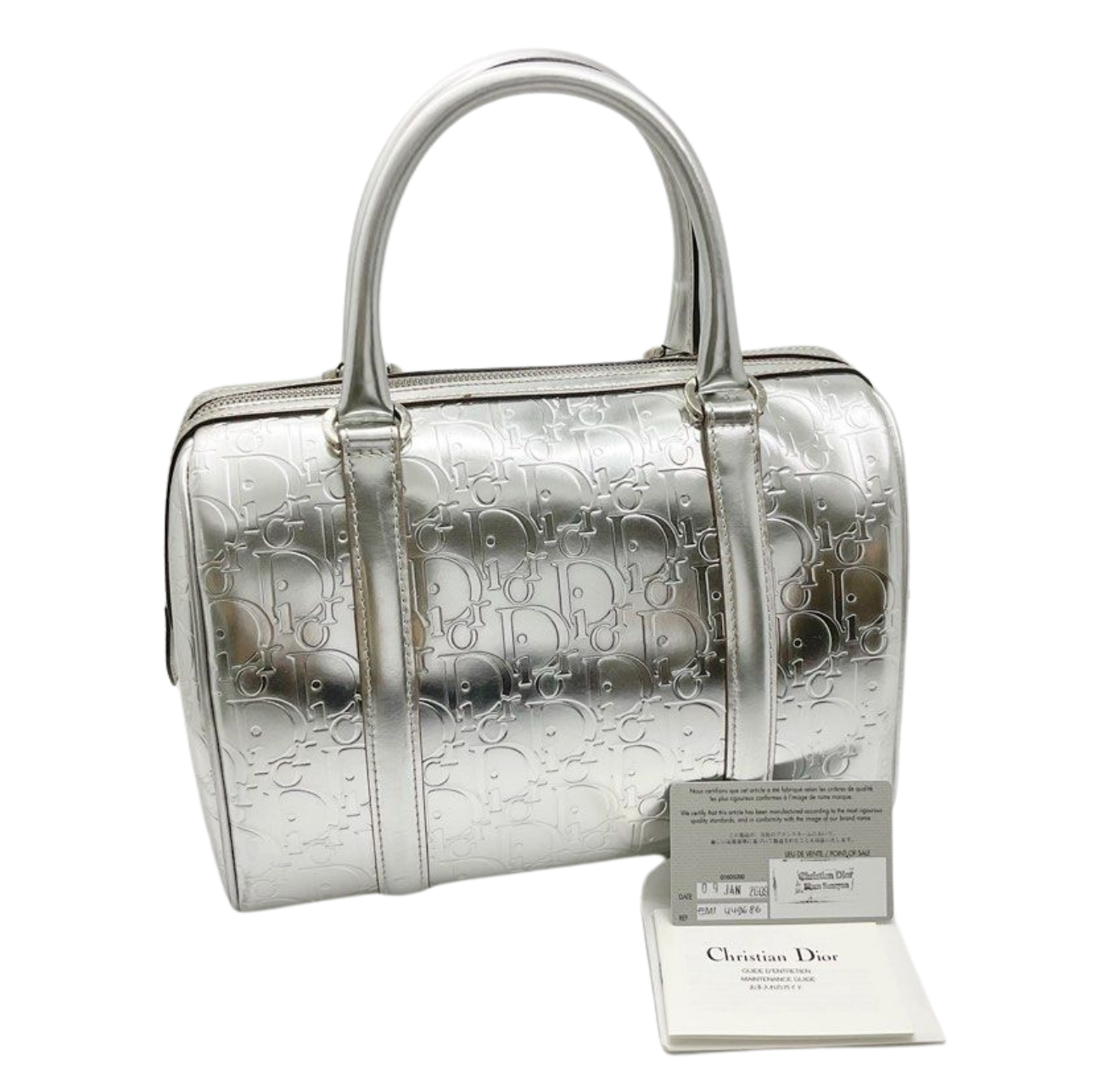 Metallic Dior Monogram Boston Bag