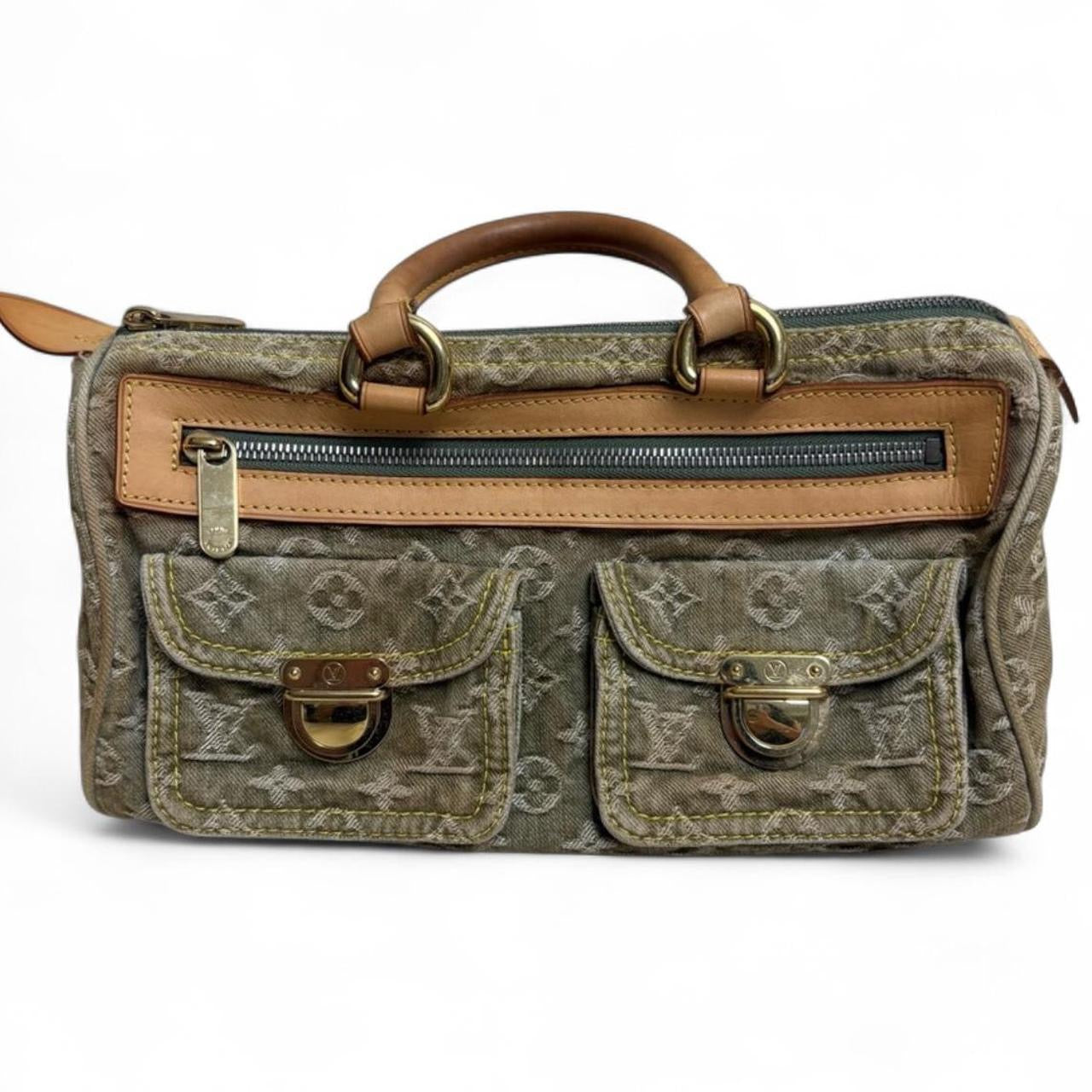 Vintage Louis Vuitton Monogram Denim Neo Speedy Lichen
