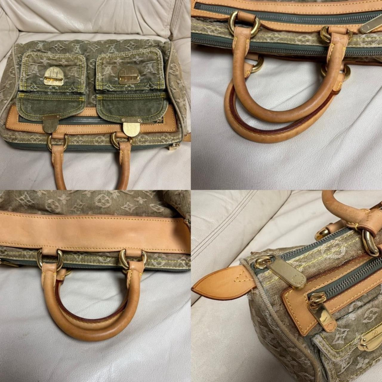 Vintage Louis Vuitton Monogram Denim Neo Speedy Lichen