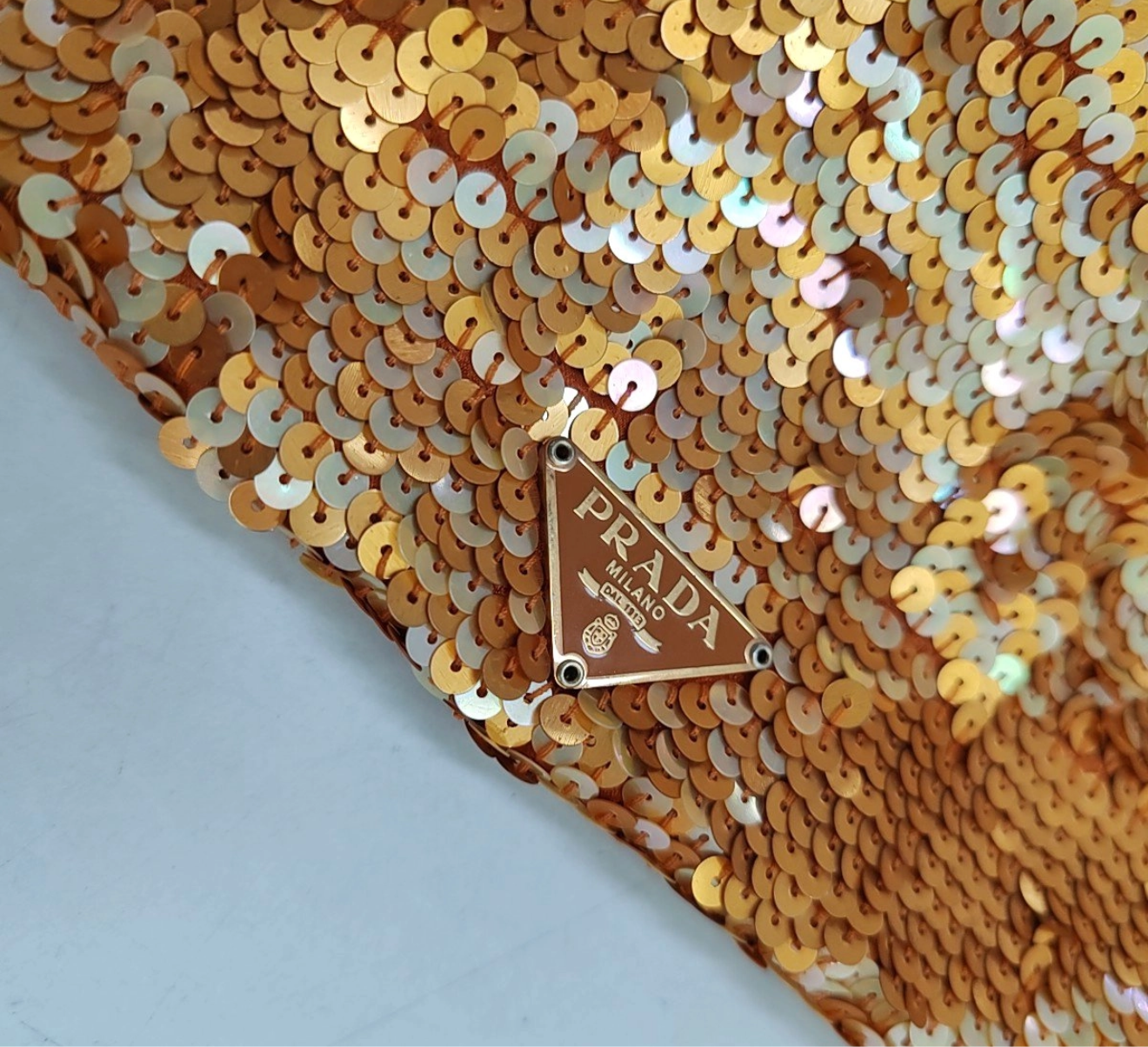 Prada Orange Sequin mini Shoulder bag