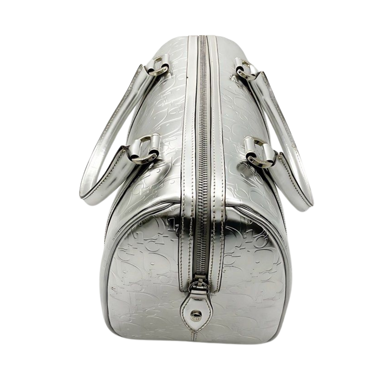 Metallic Dior Monogram Boston Bag