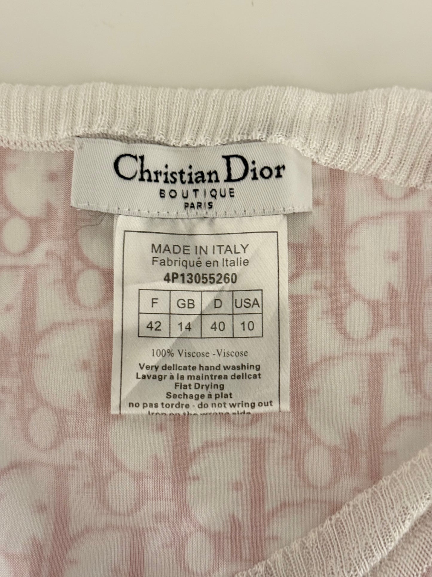 Dior Pink Monogram Trotter White Mini Dress Tank