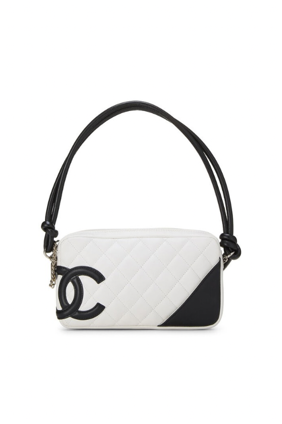 Chanel White Quilted Calfskin Cambon Ligne Pouchette