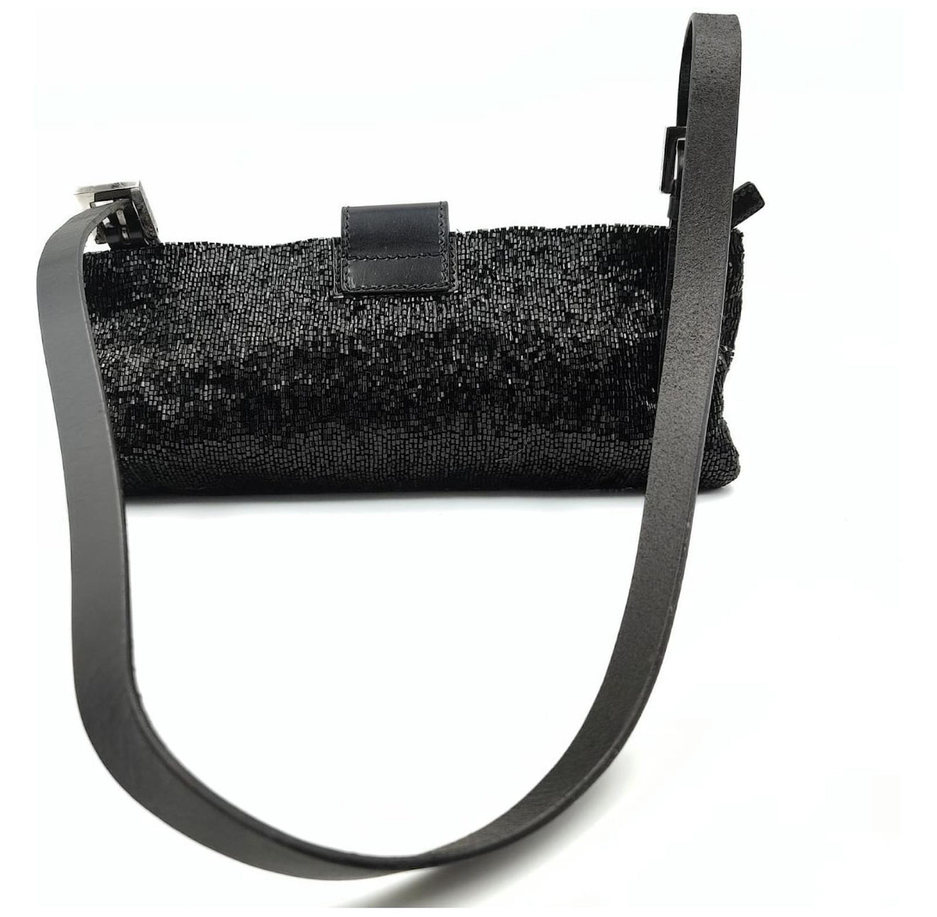 Vintage Black Fendi Baguette Beaded Shoulder bag
