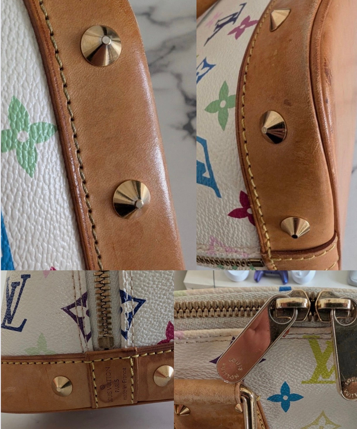 Vintage Louis Vuitton x Murakami White Monogram Multi Alma Bag