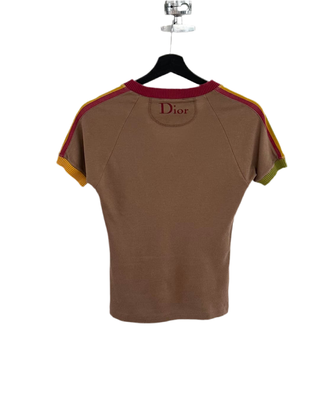 Vintage Dior Rasta Brown V-neck Top