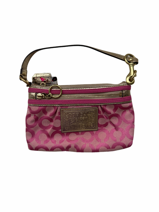 Vintage Coach monogram Pink Pochette Bag