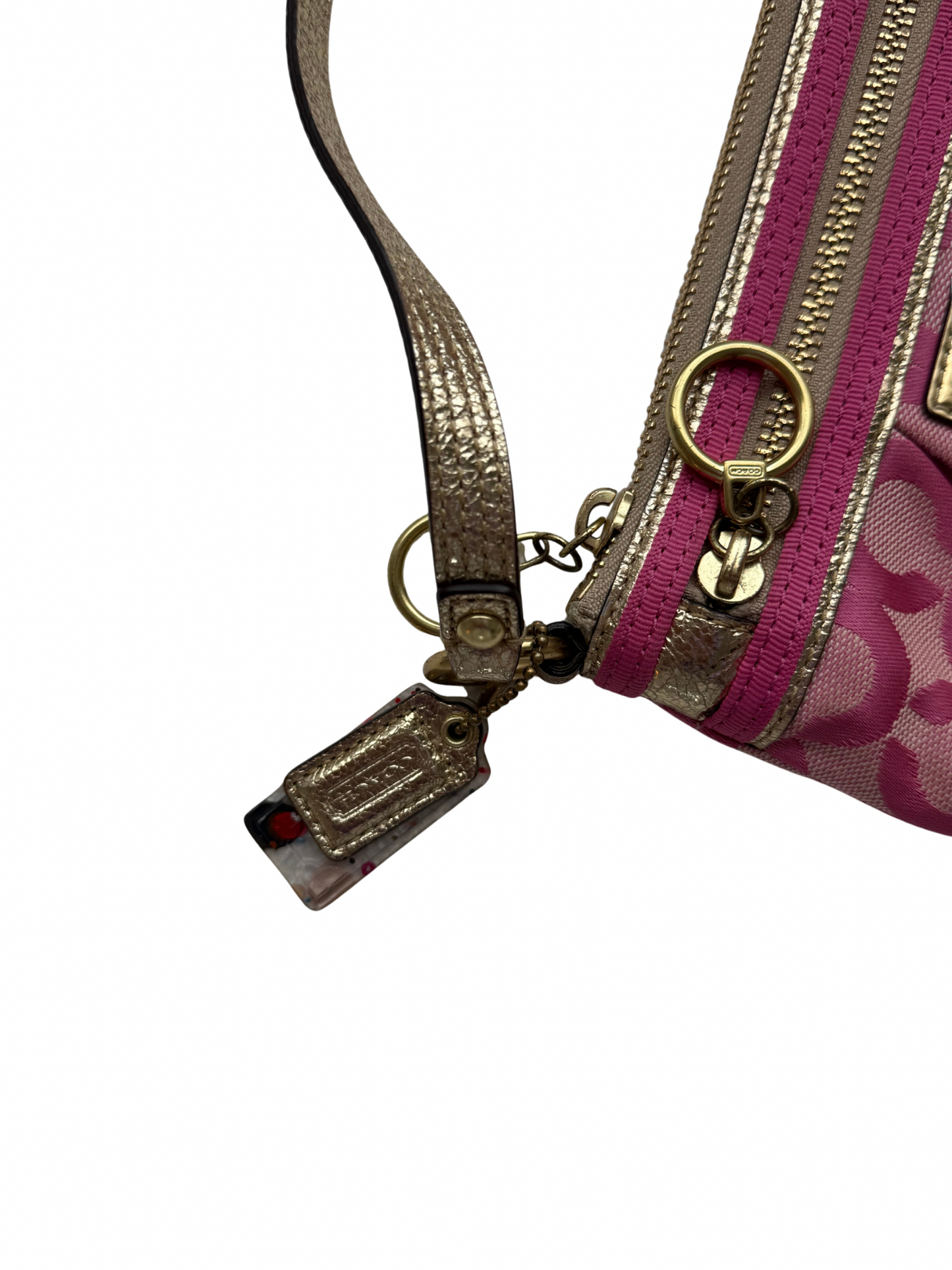 Vintage Coach monogram Pink Pochette Bag