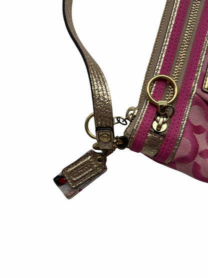 Vintage Coach monogram Pink Pochette Bag