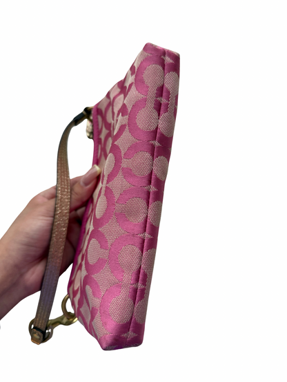 Vintage Coach monogram Pink Pochette Bag