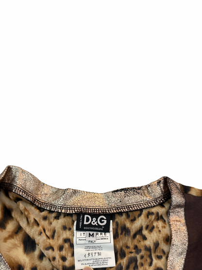 Vintage Dolce & Gabbana “You’re a Superstar” Cheetah Print Top