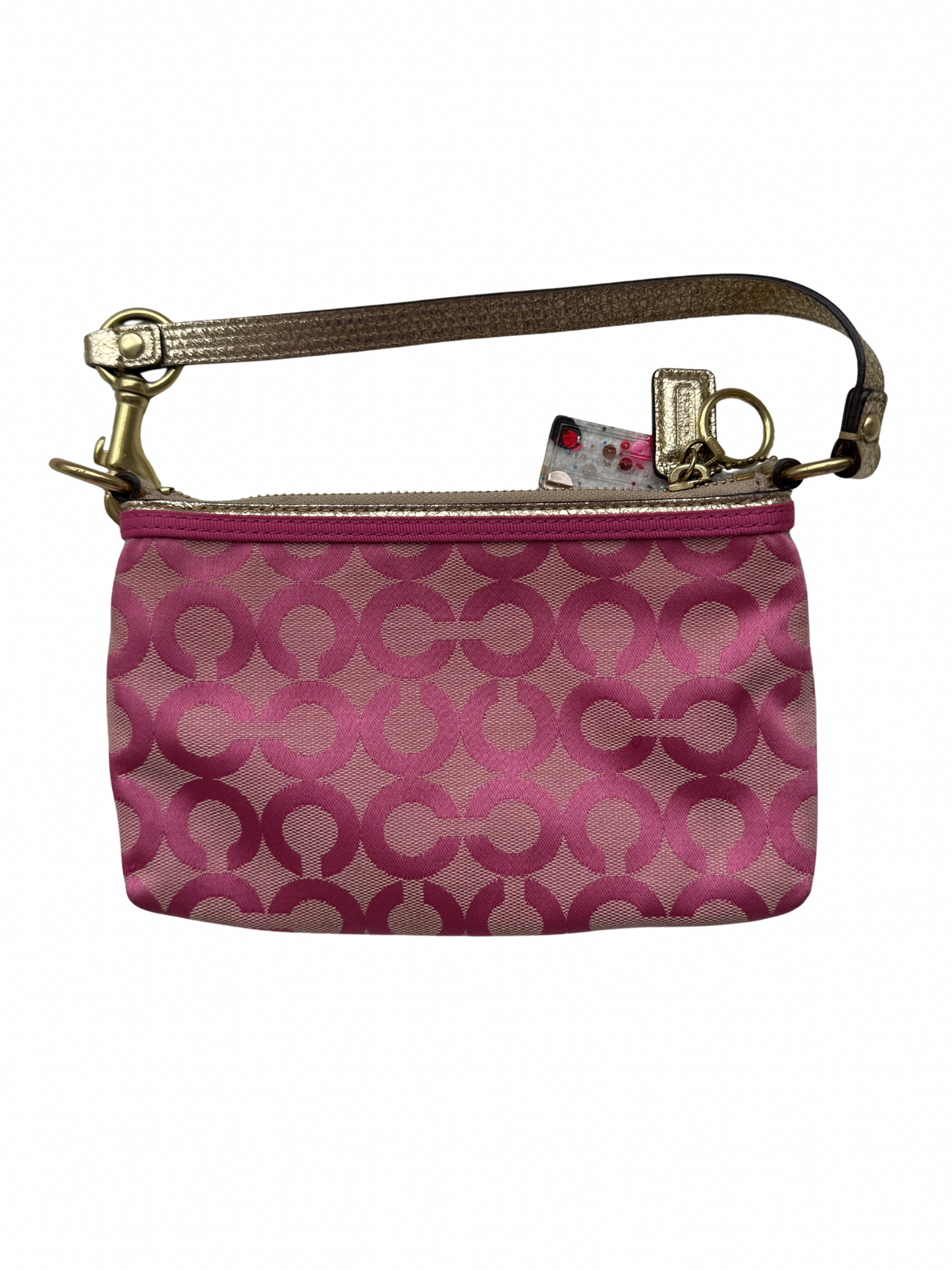 Vintage Coach monogram Pink Pochette Bag
