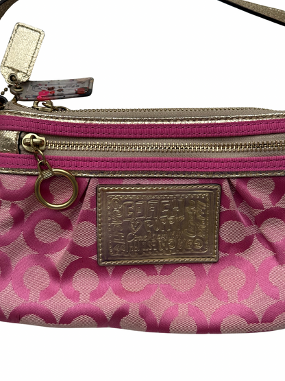 Vintage Coach monogram Pink Pochette Bag