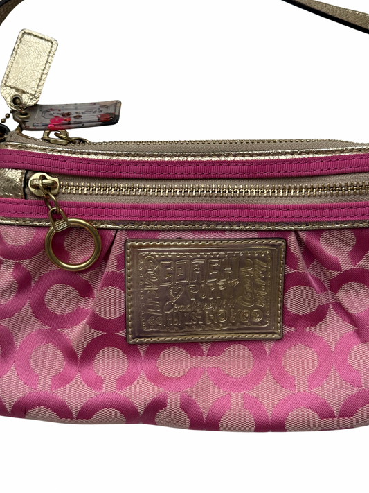 Vintage Coach monogram Pink Pochette Bag