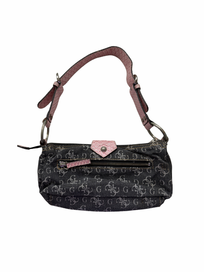 Vintage Guess Denim Pink Croc Shoulder Bag