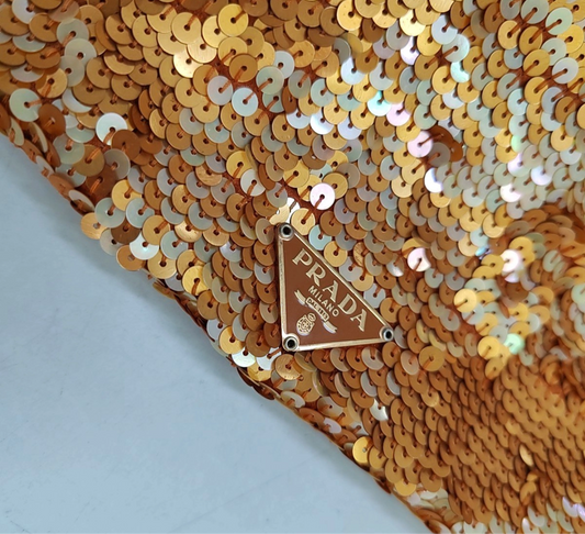 Prada Orange Sequin mini Shoulder bag