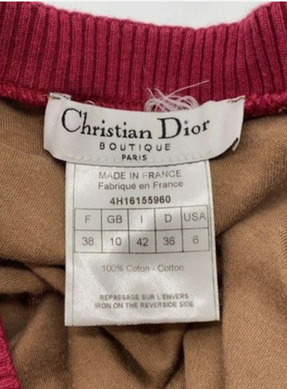 Vintage Dior Rasta Brown V-neck Top
