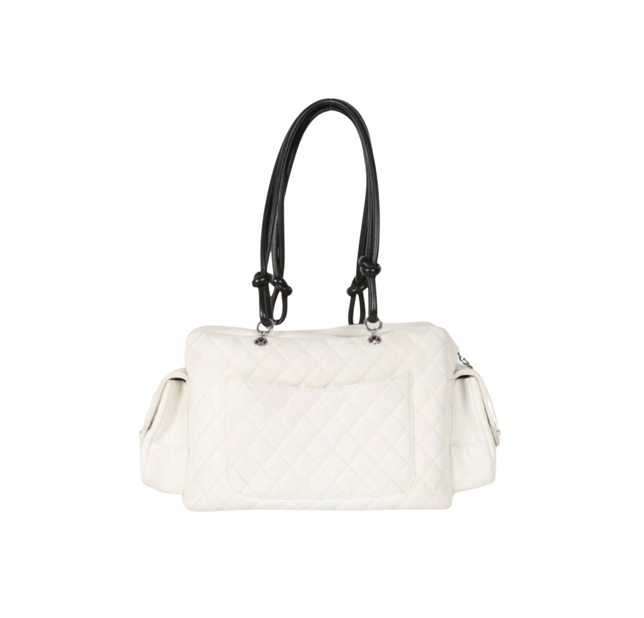 Chanel White Quilted Cambon Multipocket Reporter Bag