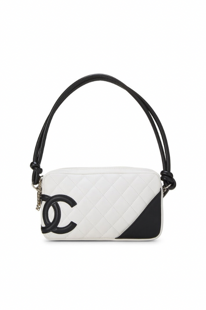 Chanel White Quilted Calfskin Cambon Ligne Pouchette